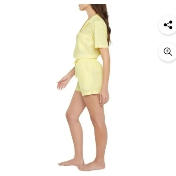 Gap Women's Pajama Set Soft Cotton Poplin Notch Collar Front Slash Pockets - Picture 3 of 10